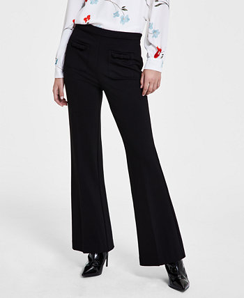 Женские трикотажные брюки понте с карманами и бантом CeCe