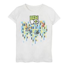 Футболка Ben 10 Pixel Aliens с рисунком для девочек 7–16 лет Cartoon Network