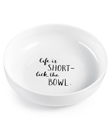 Слова Life Is Short, Lick the Bowl Dinner Bowl, создано для Macy's The Cellar