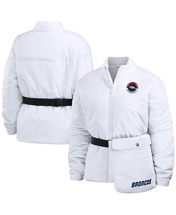 Женская белая куртка-пуховик Denver Broncos Packaway с молнией во всю длину WEAR by Erin Andrews