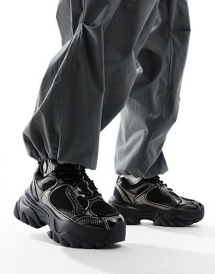 Черные массивные кроссовки с металлическими вставками ASOS DESIGN ASOS DESIGN