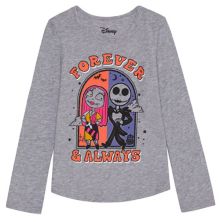 Disney's The Nightmare Before Christmas Girls 4-12 Jack and Sally &#34;Forever & Always&#34; Long Sleeve Sparkle Graphic Tee by Jumping Beans® Jumping Beans