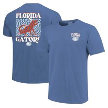 Women's Royal Florida Gators Comfort Colors Checkered Mascot T-Shirt Image One
