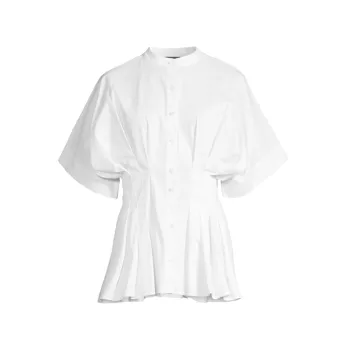 Плиссированная блуза из эластичного хлопка Natori
