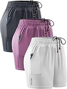 NELEUS Women's Lightweight Running Shorts Workout Athletic Short for Yoga with Pocket NELEUS