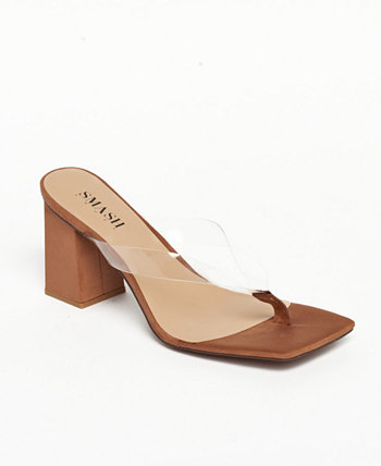 Женские классические сандалии Zerlina Lucite с ремешками на блочном каблуке и ремешками - увеличенные размеры 10-14 SMASH Shoes