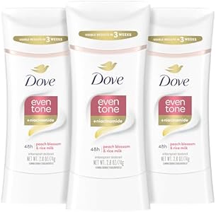 Dove Even Tone Antiperspirant Deodorant Stick Peach Blossom & Rice Milk 3 Count 2.6 oz Dove