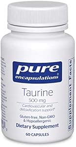 Pure Encapsulations Taurine 500 mg | Amino Acid Supplement for Liver, Eye Health, Antioxidants, Heart, Brain, and Muscles* | 60 Capsules Pure Encapsulations