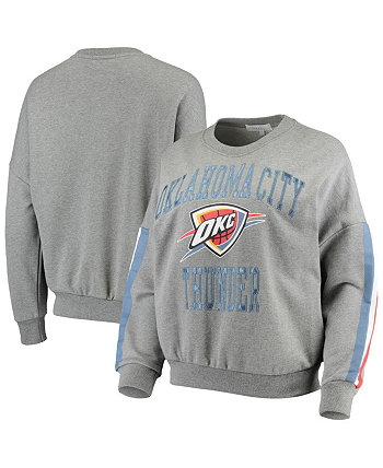 Women's Gray Oklahoma City Thunder Slouchy Rookie Pullover Sweatshirt Touch