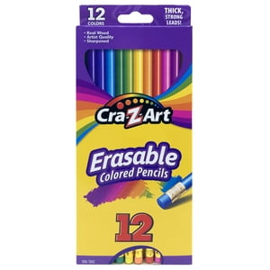 Cra-Z-Art Erasable Colored Pencils 12 Pack, Beginner Child to Adult, Back to School Supplies Cra-Z-Art