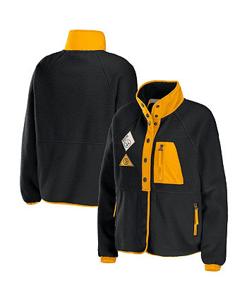 Женская черная флисовая куртка Pittsburgh Steelers Polar Fleece Raglan Full-Snap WEAR by Erin Andrews