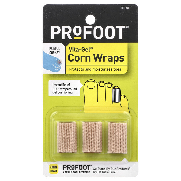 Vita-Gel (Гель)® Corn Wraps, Fits All, 3 Wraps Profoot