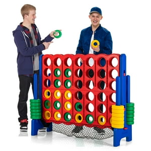 Costway 4-to-Score Giant Game Set 4-in-a-Row Connect Game W/Net Storage for Kids & Adult Costway