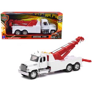 Freightliner 114SD Tow Truck White and Red "Long Haul Trucker" Series 1/32 Diecast Model by New Ray New Ray Toys