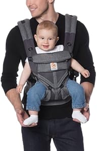 Ergobaby Omni 360 All-Position Baby Carrier for Newborn to Toddler with Lumbar Support & Cool Air Mesh (7-45 Lb), Classic Weave Ergobaby