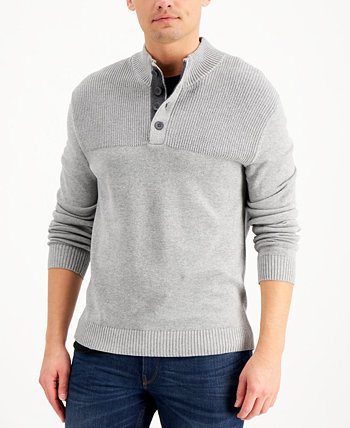 Мужской свитер с четырьмя пуговицами в рубчик, созданный для Macy's Club Room