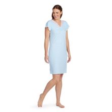 Women's Miss Elaine Essentials Micro Velvet Lace Neck Short Sleep Gown Miss Elaine
