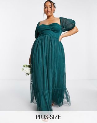Изумрудно-зеленое платье Anaya With Love Plus с завязками на спине - MGREEN Anaya Plus