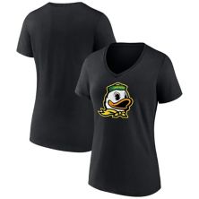 Женская футболка Fanatics Black Oregon Ducks Evergreen с логотипом и v-образным вырезом Fanatics