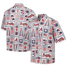 Men's Reyn Spooner White Atlanta Braves Americana Button-Up Shirt Reyn Spooner