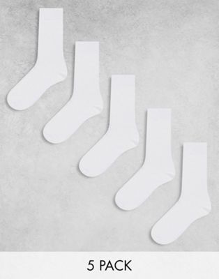 Комплект из пяти белых носков ASOS DESIGN ASOS DESIGN
