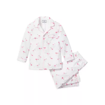 Little Girl's, &amp; Girl's Flamingo Cotton-Blend Pajamas Petite Plume
