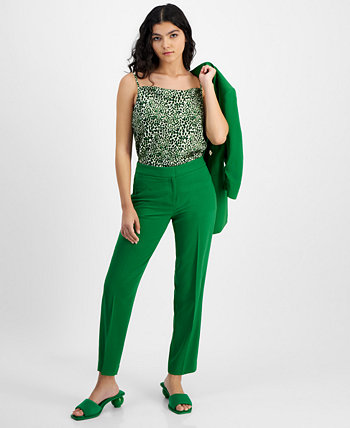 Женские брюки прямого кроя из текстурированного крепа со средней посадкой, созданные для Macy's Bar III