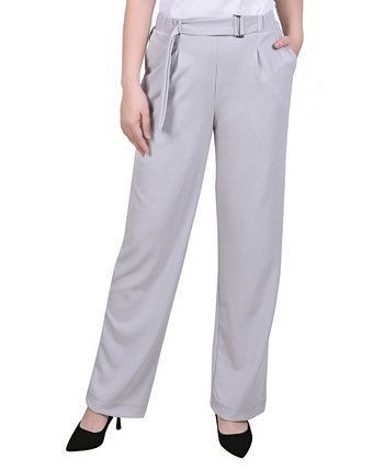 Women's Belted Scuba Crepe Pants NY Collection