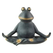 12.25&#34; Frog in Lotus Yoga Position Garden Statue Christmas Central