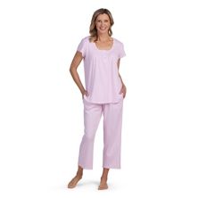 Женский пижамный топ Miss Elaine Essentials Cottonessa с короткими рукавами и пижамными штанами Miss Elaine