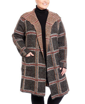 Plus Size Drape Collar Coatigan Sweater JOSEPH A