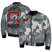 Unisex The Wild Collective Gray Chicago Bulls 2023/24 City Edition Camo Bomber Full-Zip Jacket The Wild Collective