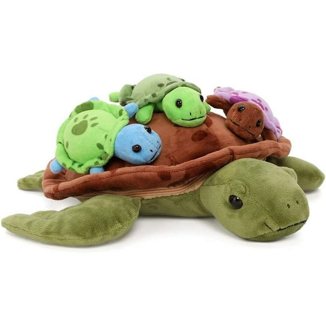 MorisMos Sea Turtle Stuffed Animal Plush Turtle with 3 Babies Morismos