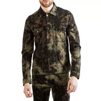 Джинсовая куртка-рубашка Dean с абстрактным узором MONFRERE