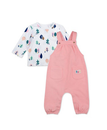 Baby Girls Cotton T-shirt and Overall, 2 Piece Set Mac & Moon