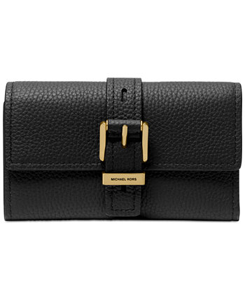 Nolita Medium Flap Trifold Leather Wallet Michael Kors