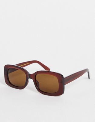 A.Kjaerbede Salo square sunglasses in brown transparent A.Kjaerbede