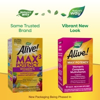 Alive! Max3 Potency Women's Complete Multivitamin - B-Vitamins -- 90 Tablets (Таблетки) Nature's Way