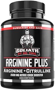 Dr. Emil's ARGININE Plus - L Arginine + L Citrulline - 2500 MG High Dose NO Booster Tablets (Таблетки) - Nitric Oxide Supplement for Vascularity and Heart Health (Arginine AAKG and Citrulline Malate 2:1) Dr. Emil Nutrition