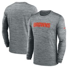 Men's Nike  Heather Gray Cleveland Browns Sideline Team Velocity Performance Long Sleeve T-Shirt Nike