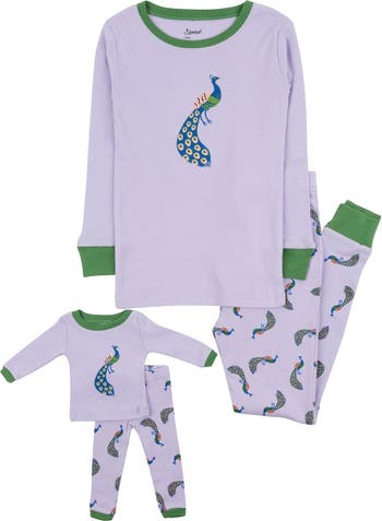 Пижама с павлином и пижамный комплект для подходящей куклы Leveret