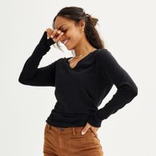 Женская футболка Sonoma Goods For Life® на каждый день с v-образным вырезом и длинными рукавами SONOMA