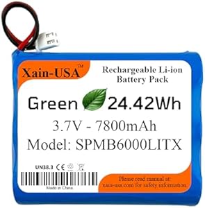 Grade A cells, 3.7V 7800mAh, Rechargeable Li-ion Battery Pack, Compatible with (SPMB6000LITX) iX12, NX6, NX8. Xain-USA