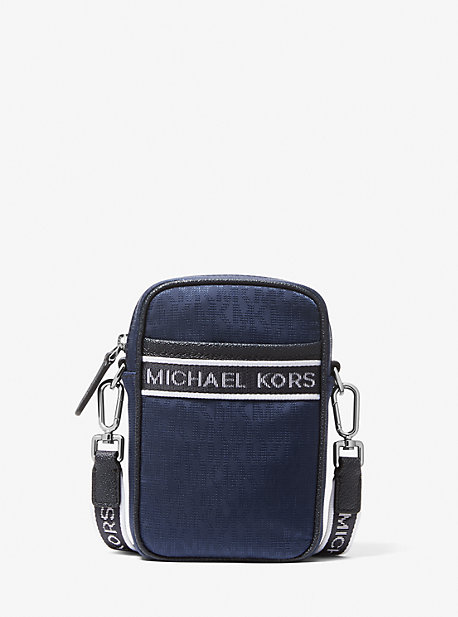 Жаккардовая сумка через плечо для смартфона с логотипом Kent Michael Kors