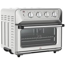 HOMCOM Air Fryer Toaster Oven, 21QT 7-In-1, конвекционная печь, столешница, подогрев, жарка, тосты, выпечка и обжаривание, 4 аксессуара в комплекте, 1800 Вт, отделка из нержавеющей стали HomCom