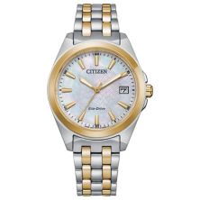 Женские часы Citizen Eco-Drive Corso с двухцветным браслетом из нержавеющей стали — EO1224-54D Citizen