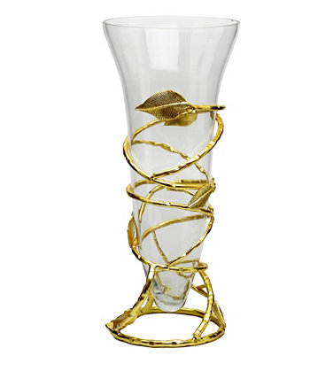 Стеклянная ваза со съемным основанием из сусального золота Classic Touch