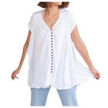 Яркая хлопковая туника для женщин, большая рубашка на пуговицах спереди, стильная и повседневная одежда для лета WEAR SIERRA