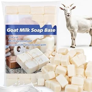 430G Goat Milk Soap-Base - Natural Pre-Cut Cubes Melt and Pour Base Moisturizing for Soapmaking Organic,Vegetable Ingredients Goat Milk Homemade Soap Making Supplies for Adult Soapmaker Sukh