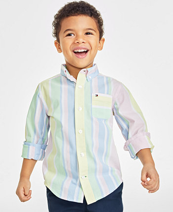 Рубашка в полоску с длинными рукавами для маленьких мальчиков Tommy Hilfiger